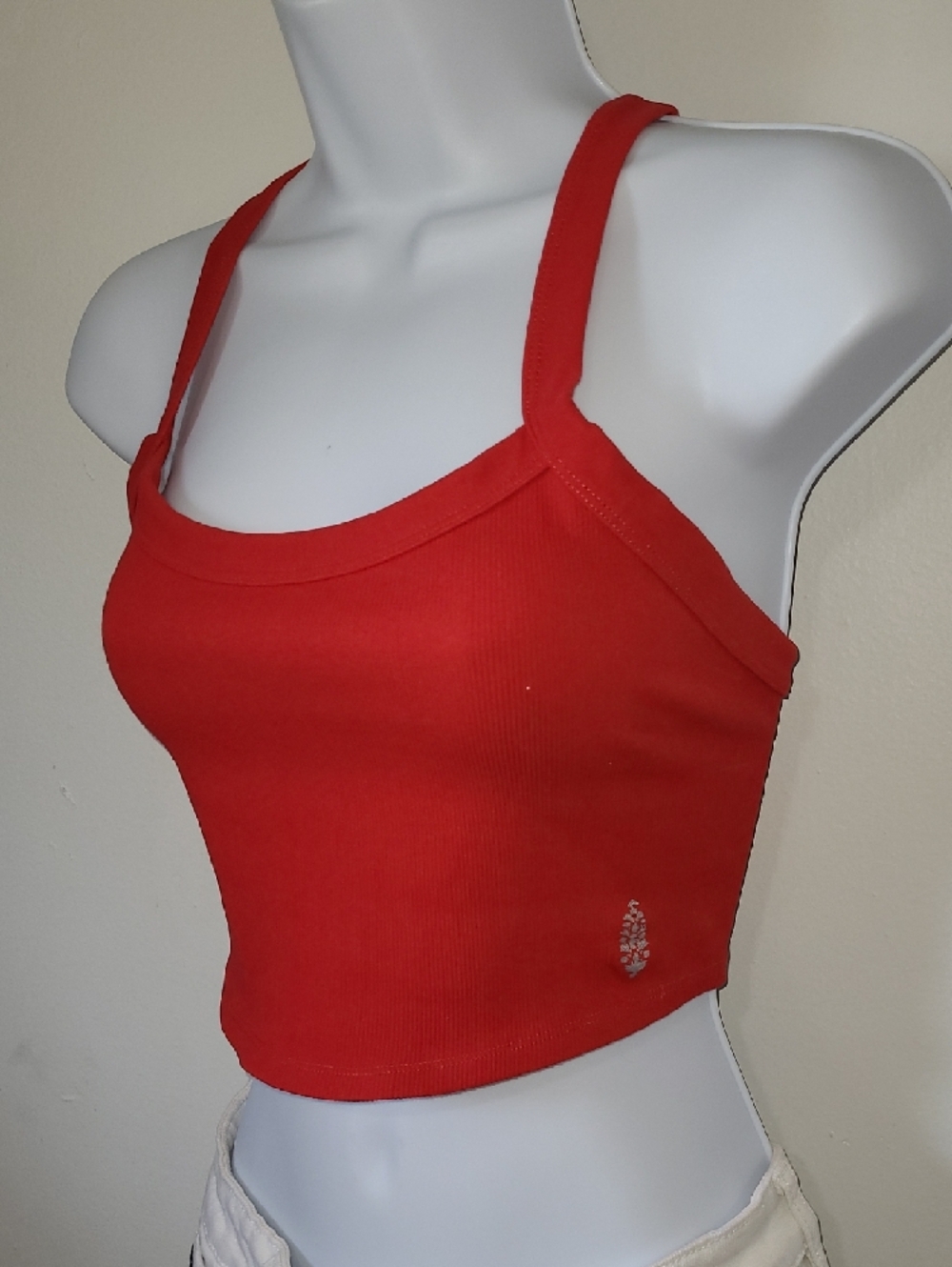 FP Movement by Free People Red Ribbed Crop Tank